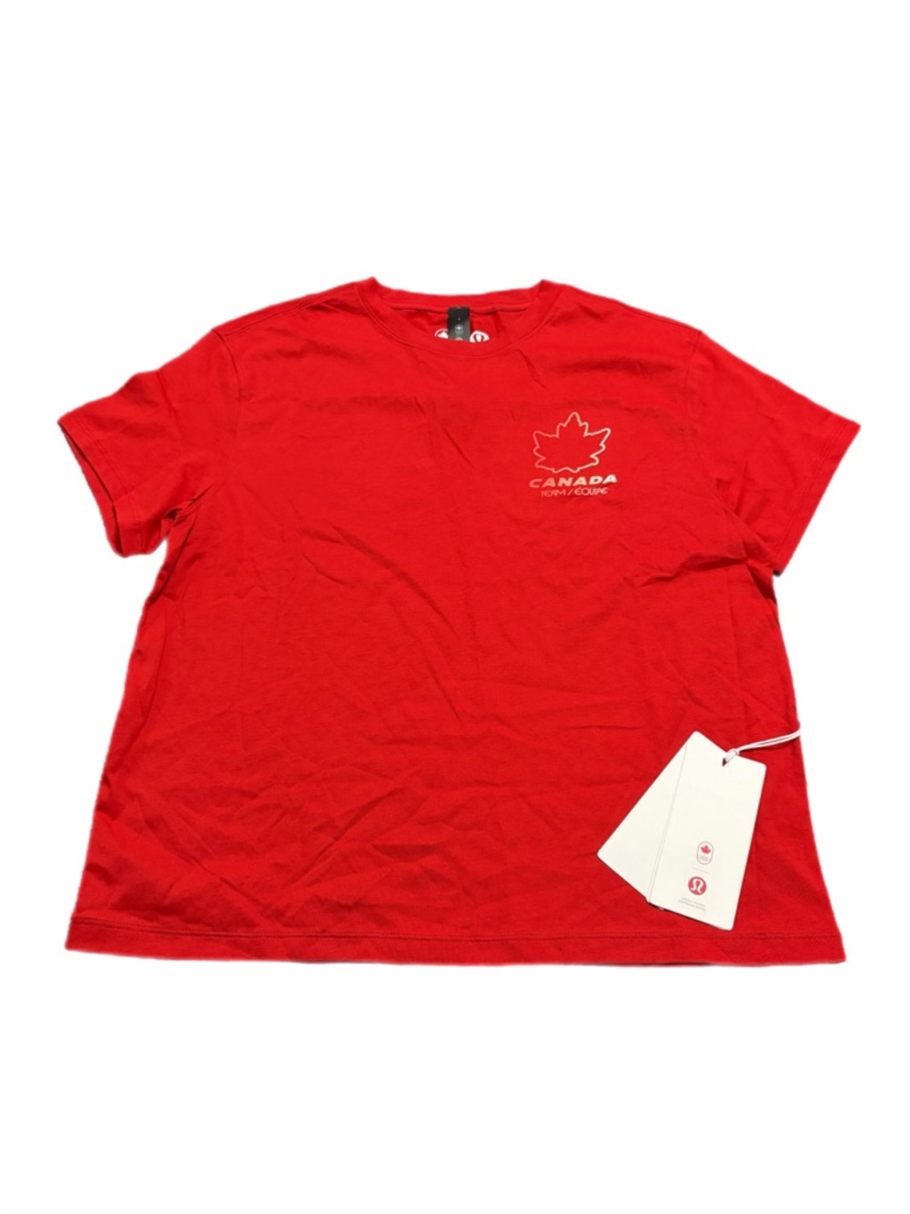 NWT Lululemon Team Canada Cotton Jersey T-Shirt *Logo (Fiery Red) Size 4